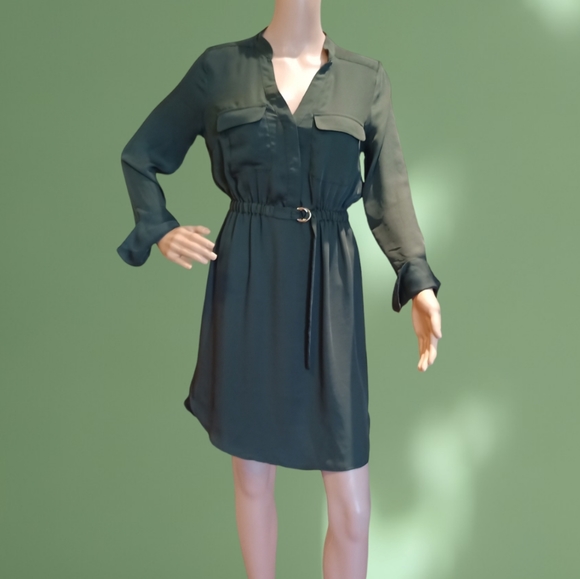 H&M Women's Green Midi Shirt Dress - Picture 2 of 16